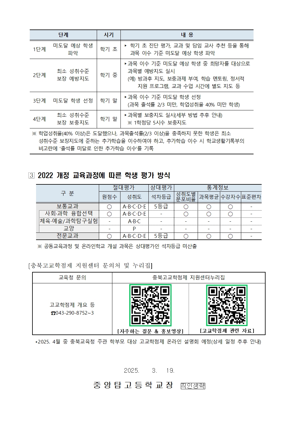 2022 개정 교육과정에 따른 고교학점제 안내 가정통신문002