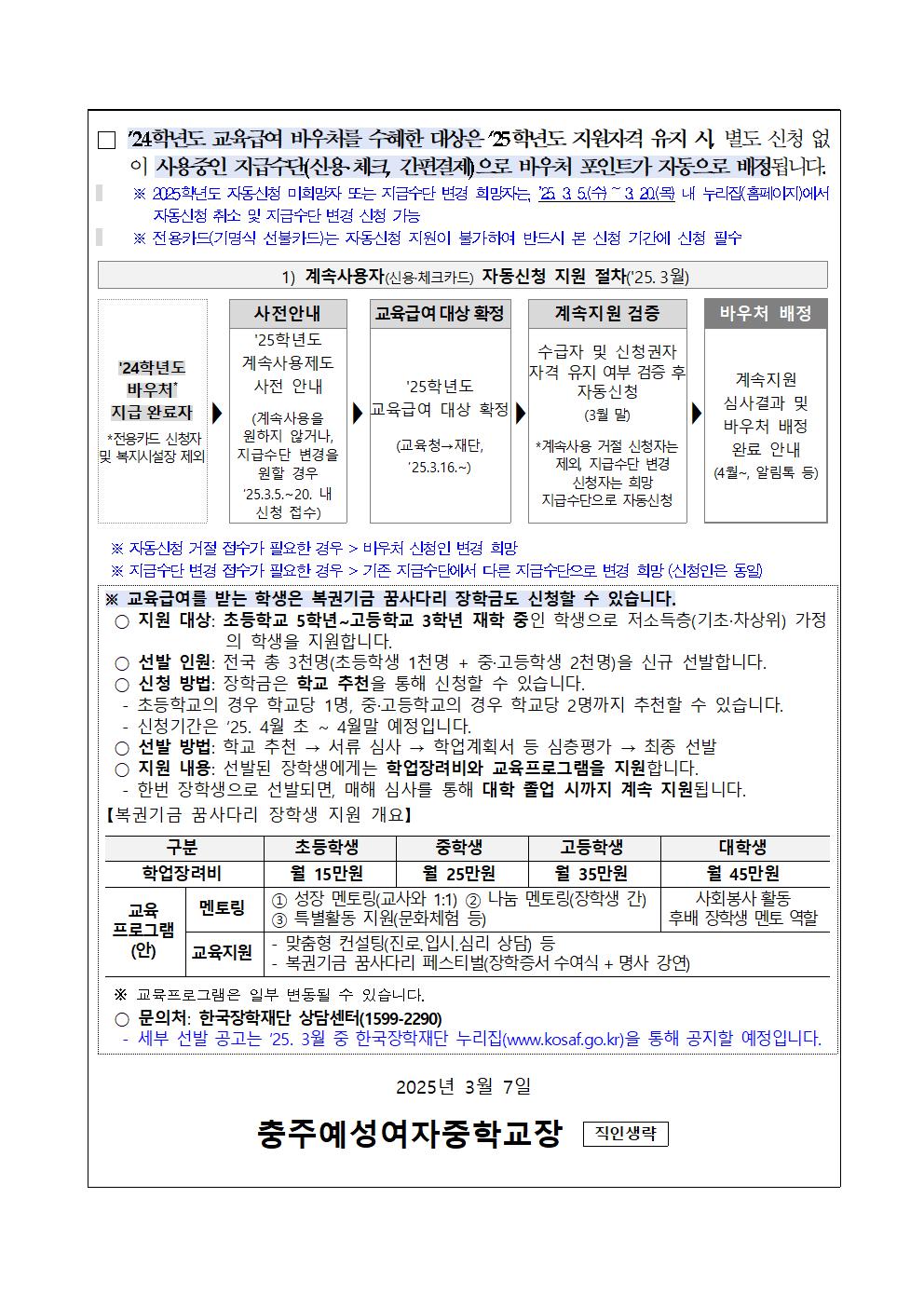 2025. 교육급여 바우처 안내(가정통신문)002