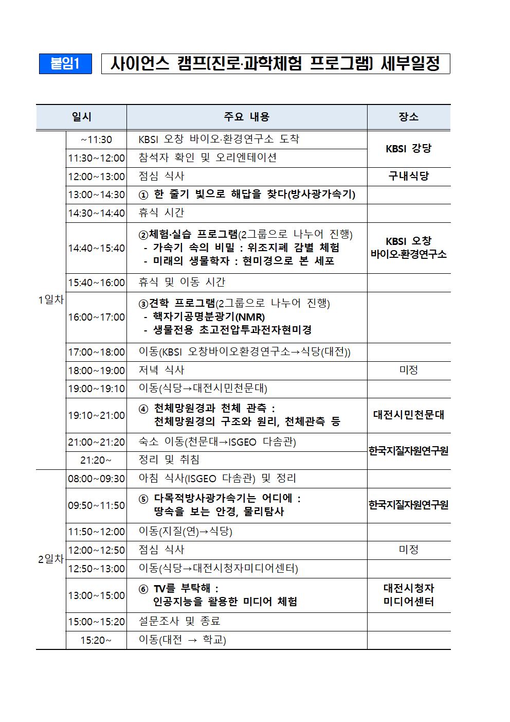 2025학년도 사이언스캠프 체험학습 참여 희망 가정통신문002