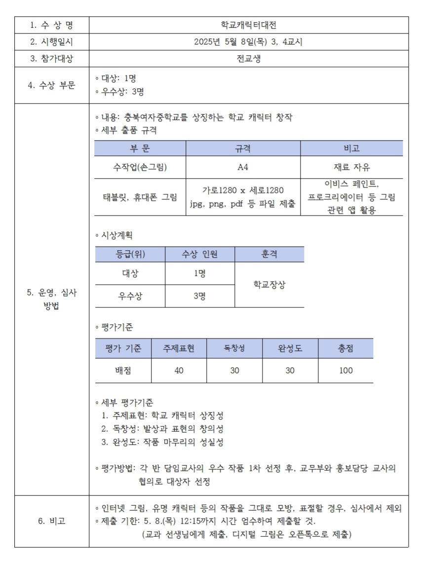 학교캐릭터대전 시상계획00111