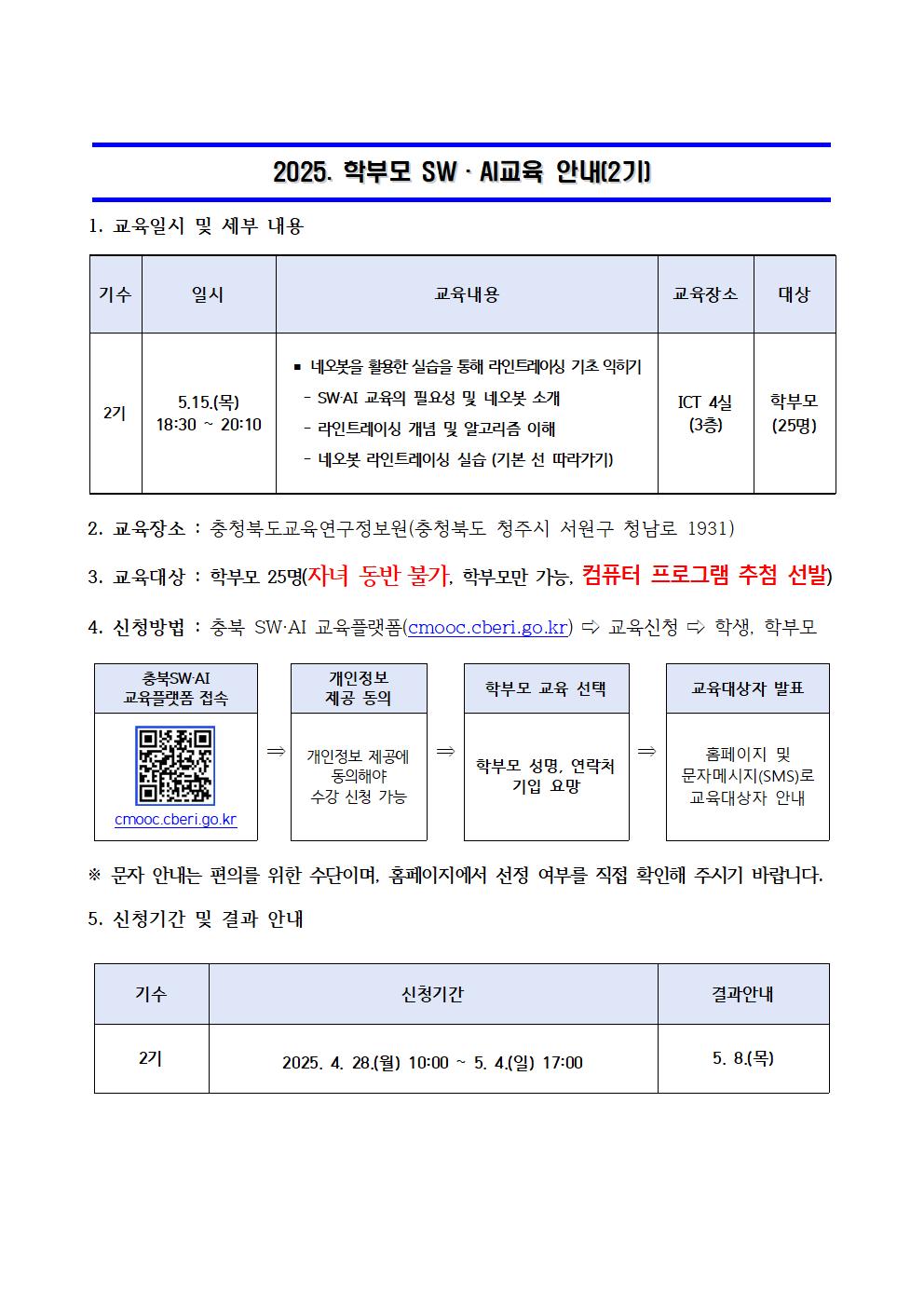 2025. 학부모 SW·AI 교육 운영 안내문(2기)001