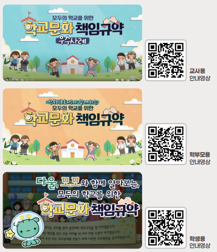 책임규약 교육용 컨텐츠 영상 3종 영상 연결 링크(QR코드)