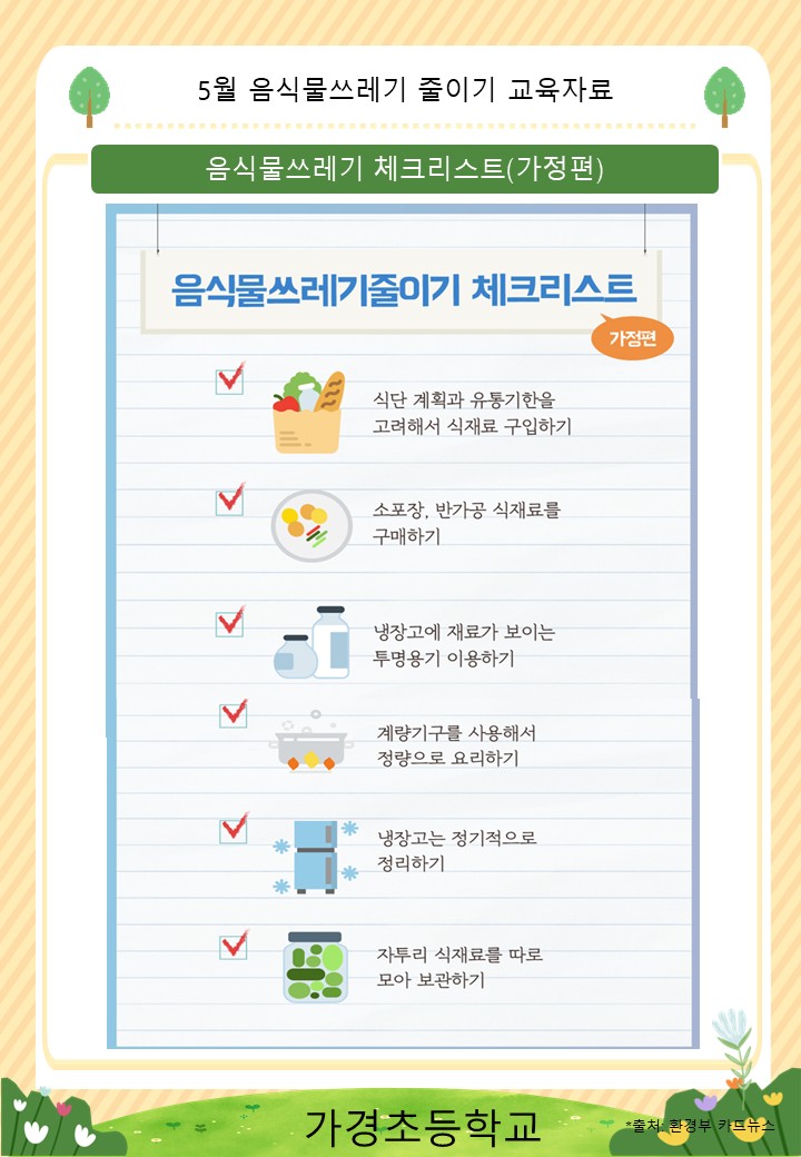 5월 음식물쓰레기 줄이기 교육자료