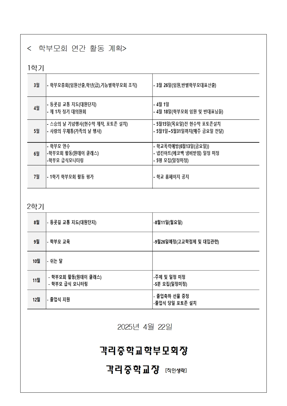 2025학년도 제1회 학부모회 정기대의원회 결과 공고002