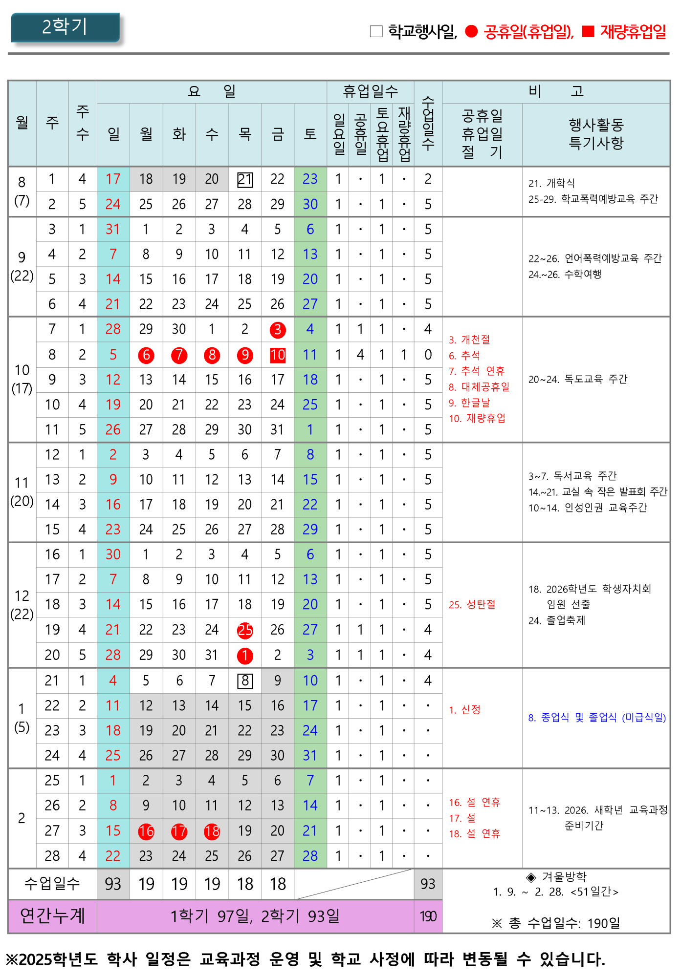 2025학년도 학사일정002
