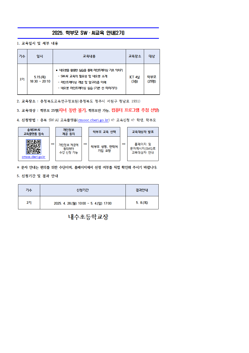 2025. 학부모 SW·AI 교육 운영 안내문(2기)001