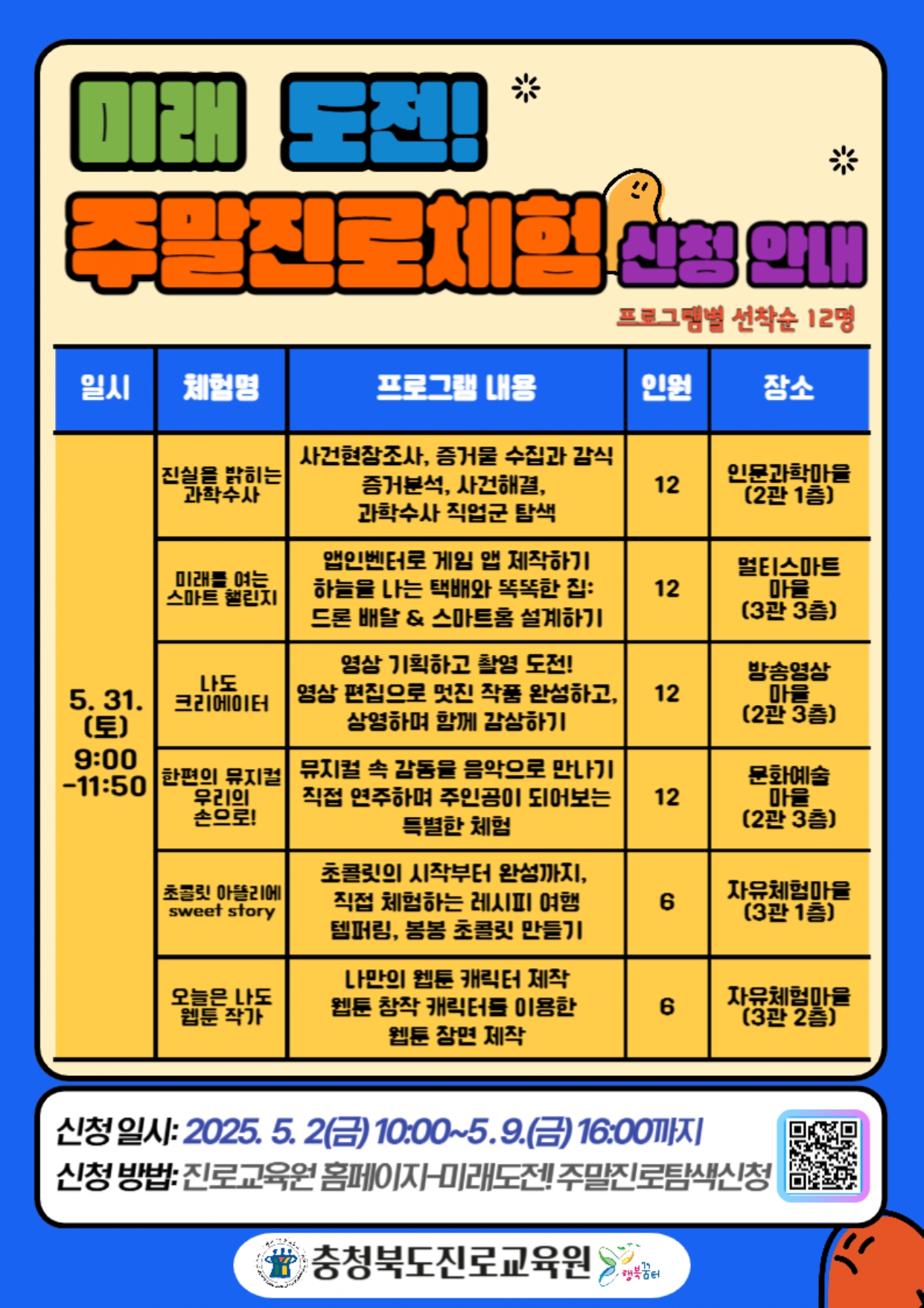 충청북도진로교육원 진로교육과_2025. 미래 도전! 주말진로탐색 신청 안내 게시물_page-0002