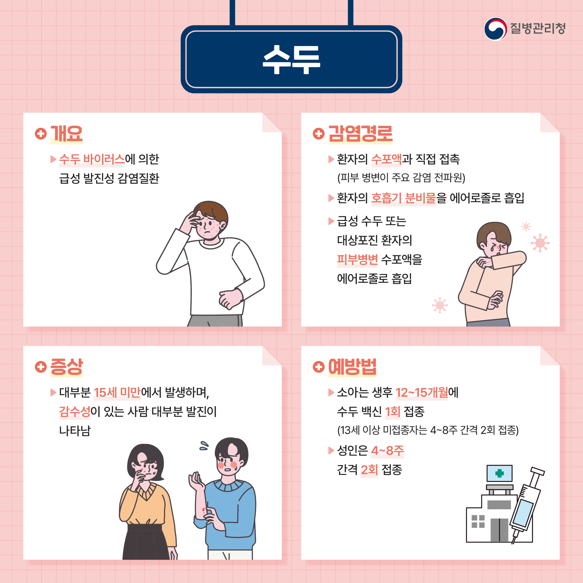 [청주하이텍고등학교-2504 (첨부) 충청북도교육청 체육건강안전과] 수두 카드뉴스