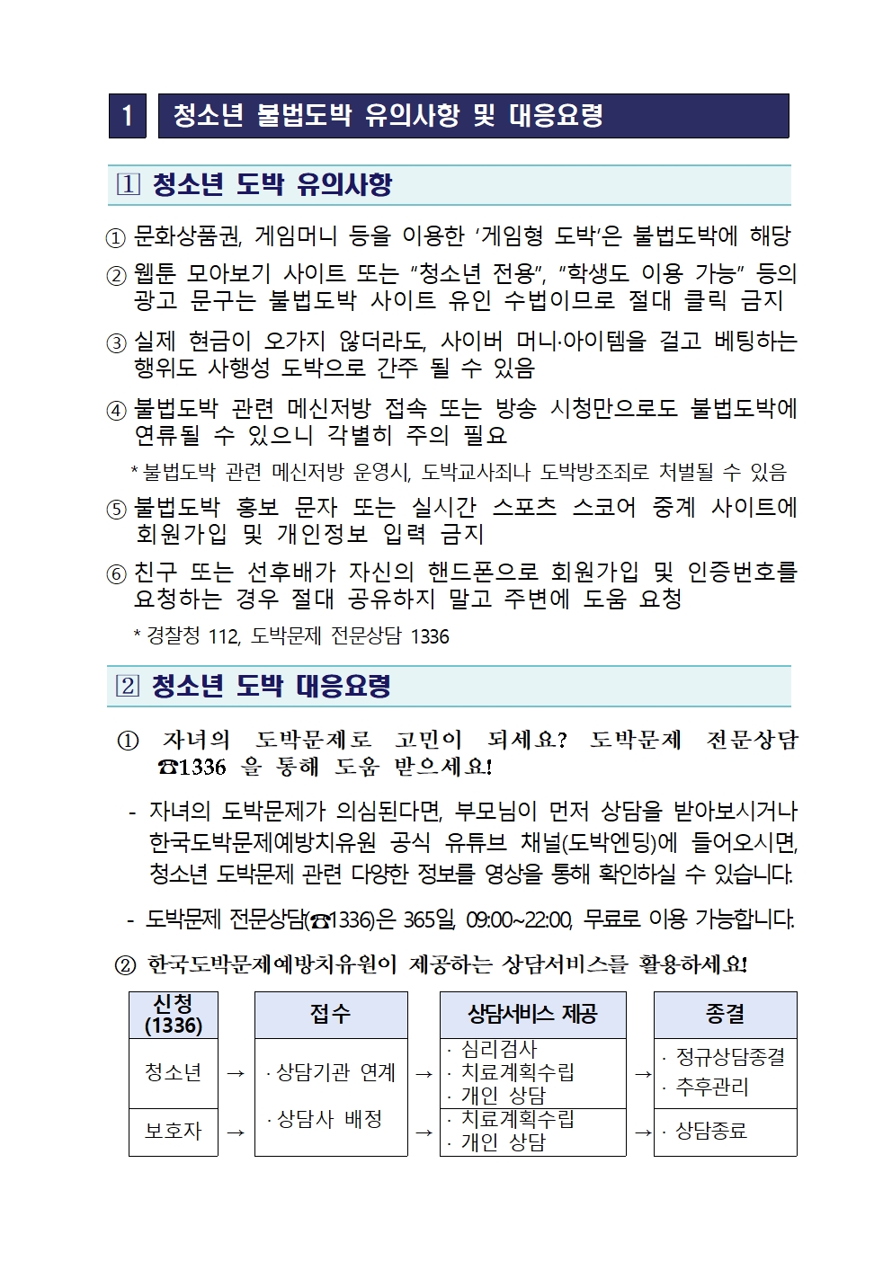 청소년 불법도박, 불법사금융 피해예방을 위한 가정통신문(안)002
