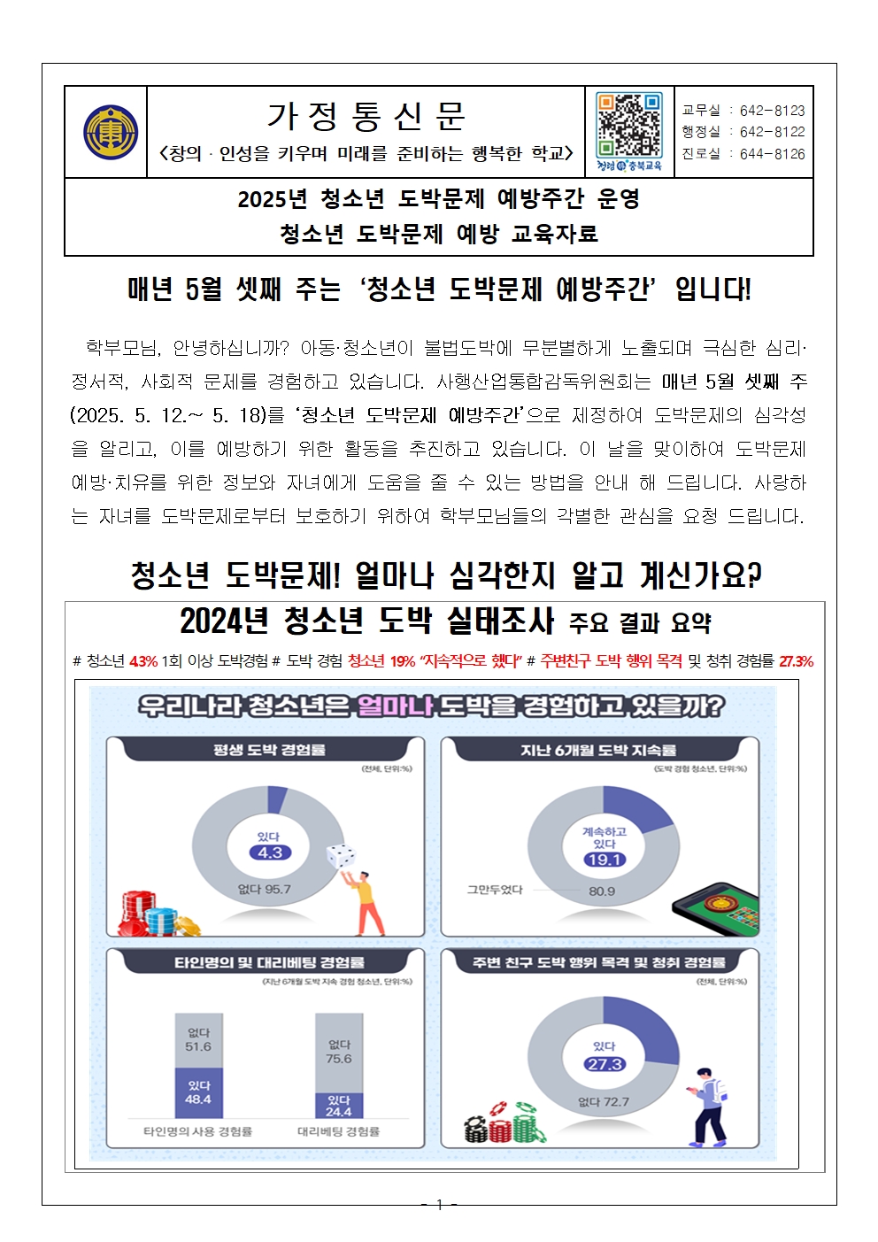 2025. 청소년 도박문제 예방 가정통신문001
