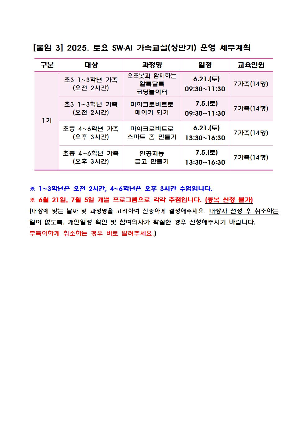 2025. 토요 SW·AI 가족교실 가정통신문004