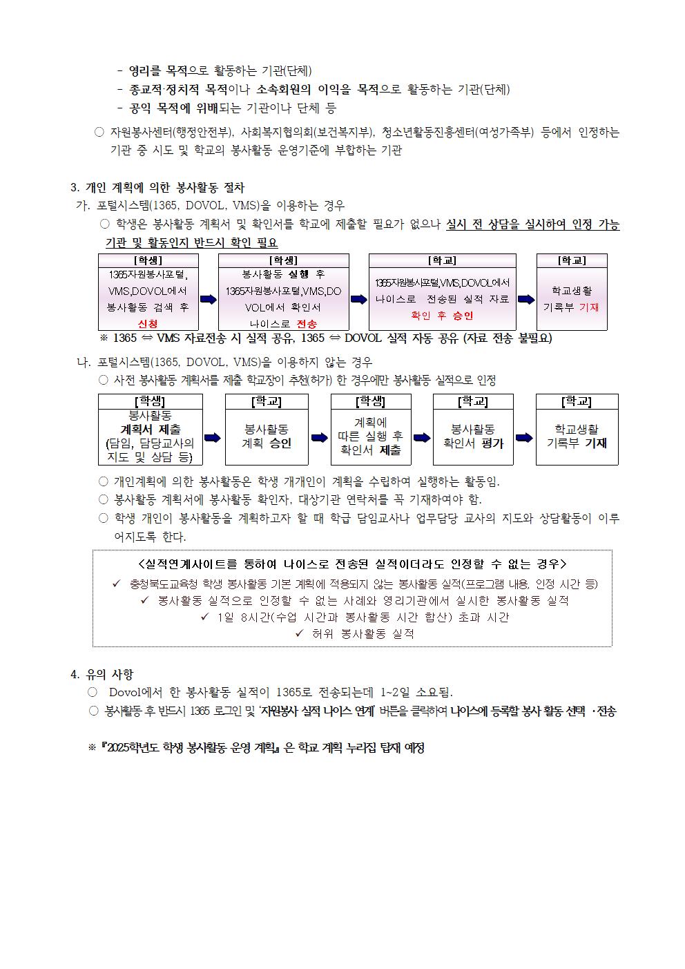 2025 학생 봉사활동 안내 가정통신문_1002