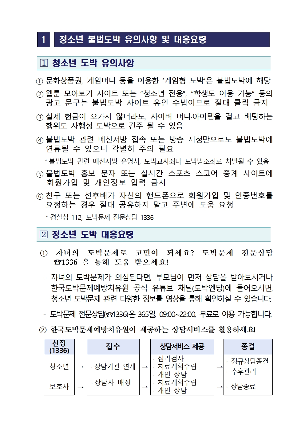 청소년 불법도박, 불법사금융 피해예방을 위한 가정통신문002