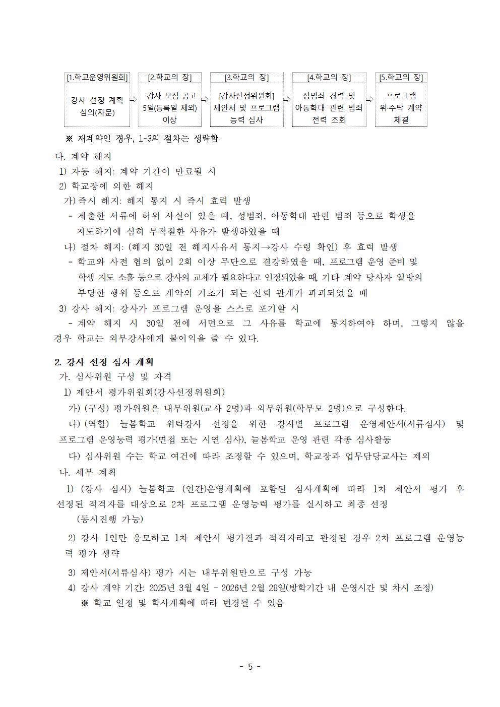 2025학년도 송면초등학교 늘봄학교 운영 계획005