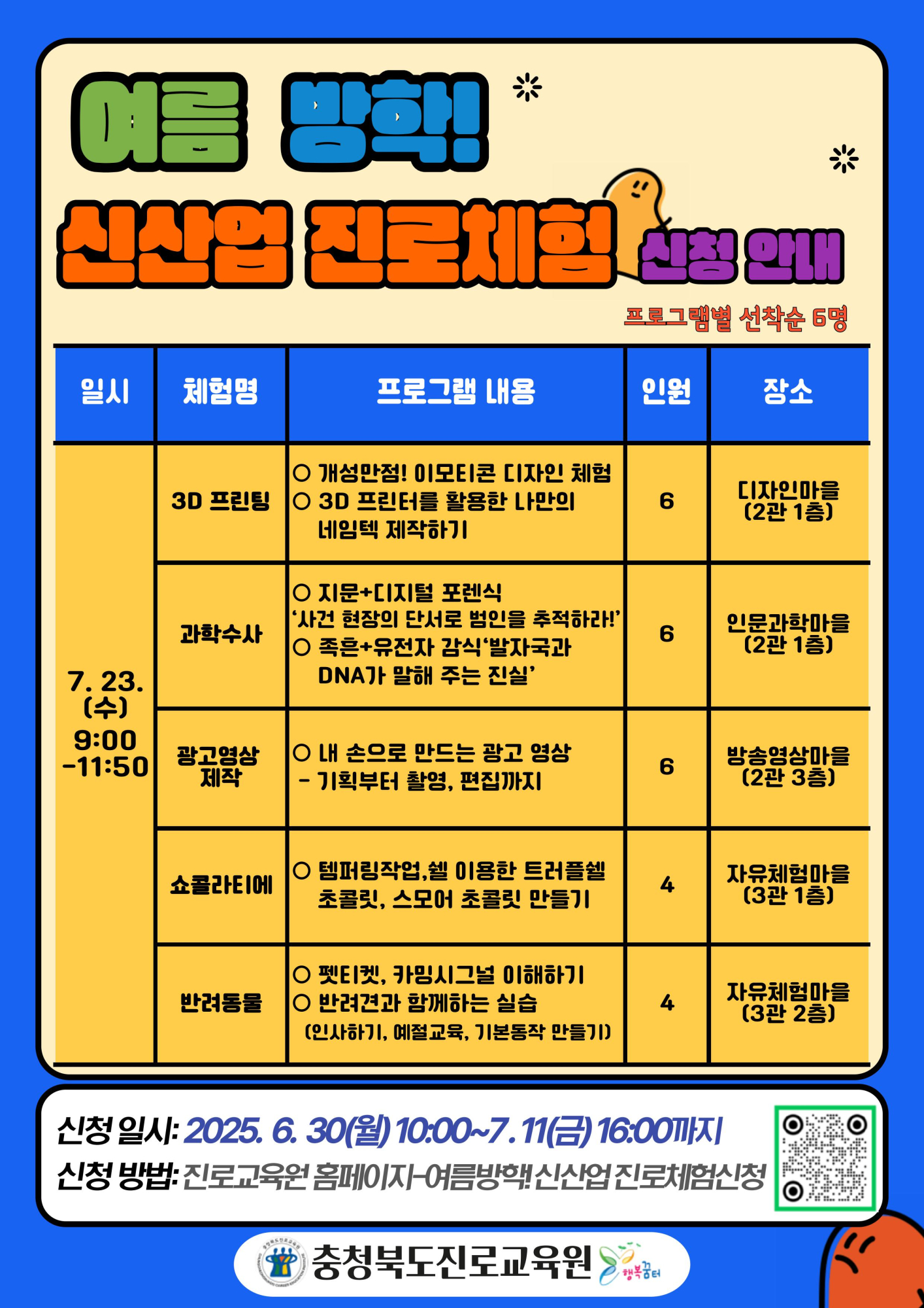 여름 방학 신산업 진로체험 신청 안내 게시물-이미지-1