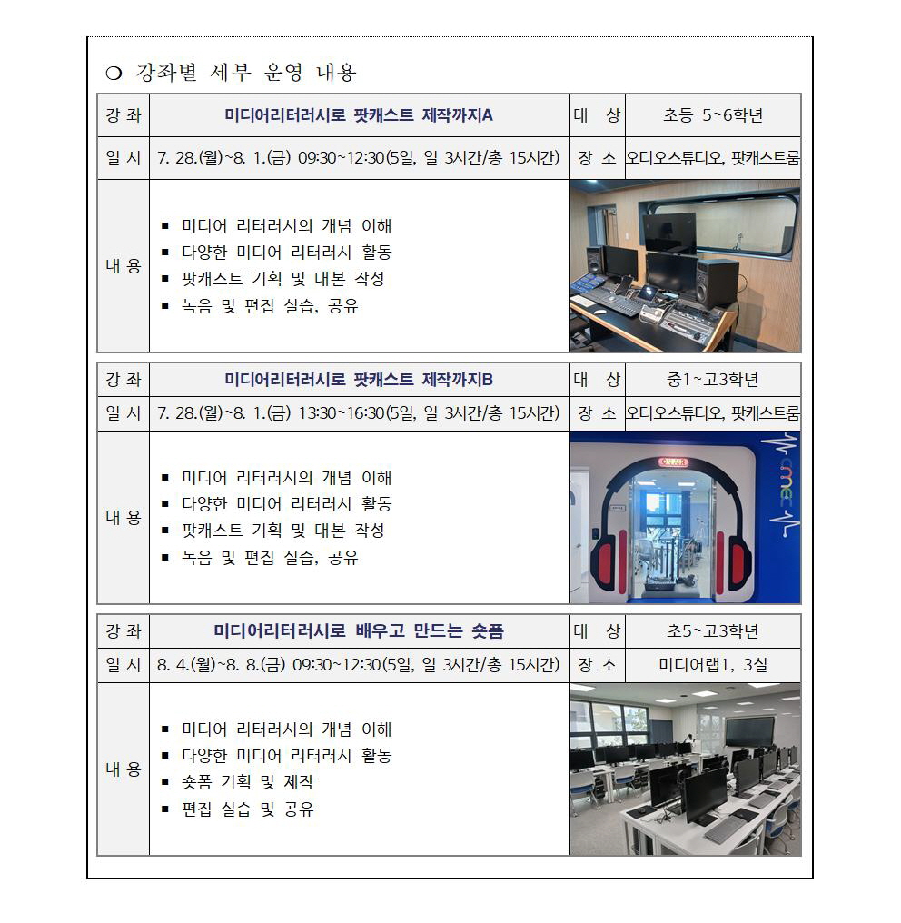 2025. 여름방학 미디어 제작 특강 안내002