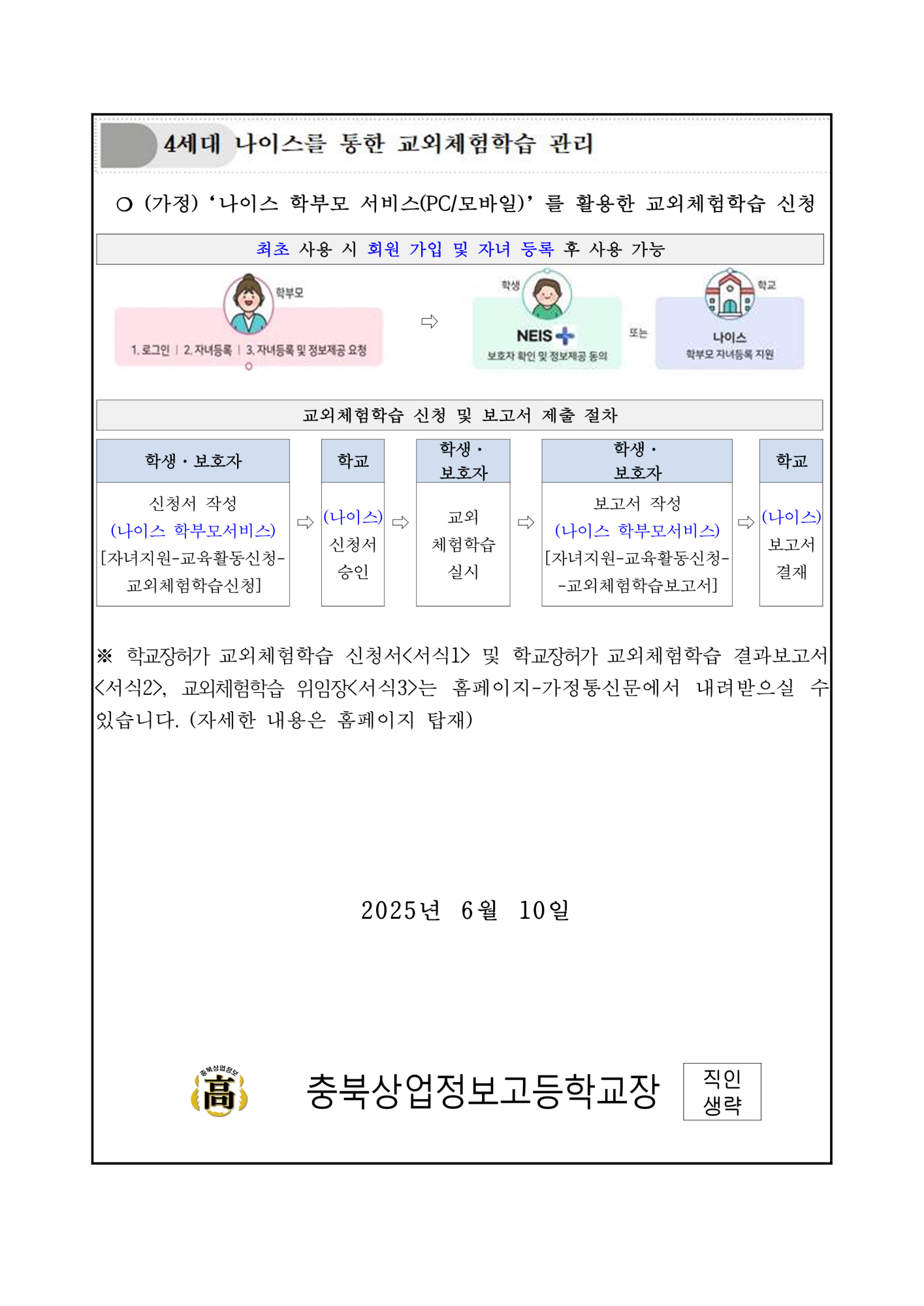 2025학년도 학교장허가 교외체험학습 가정통신문_2
