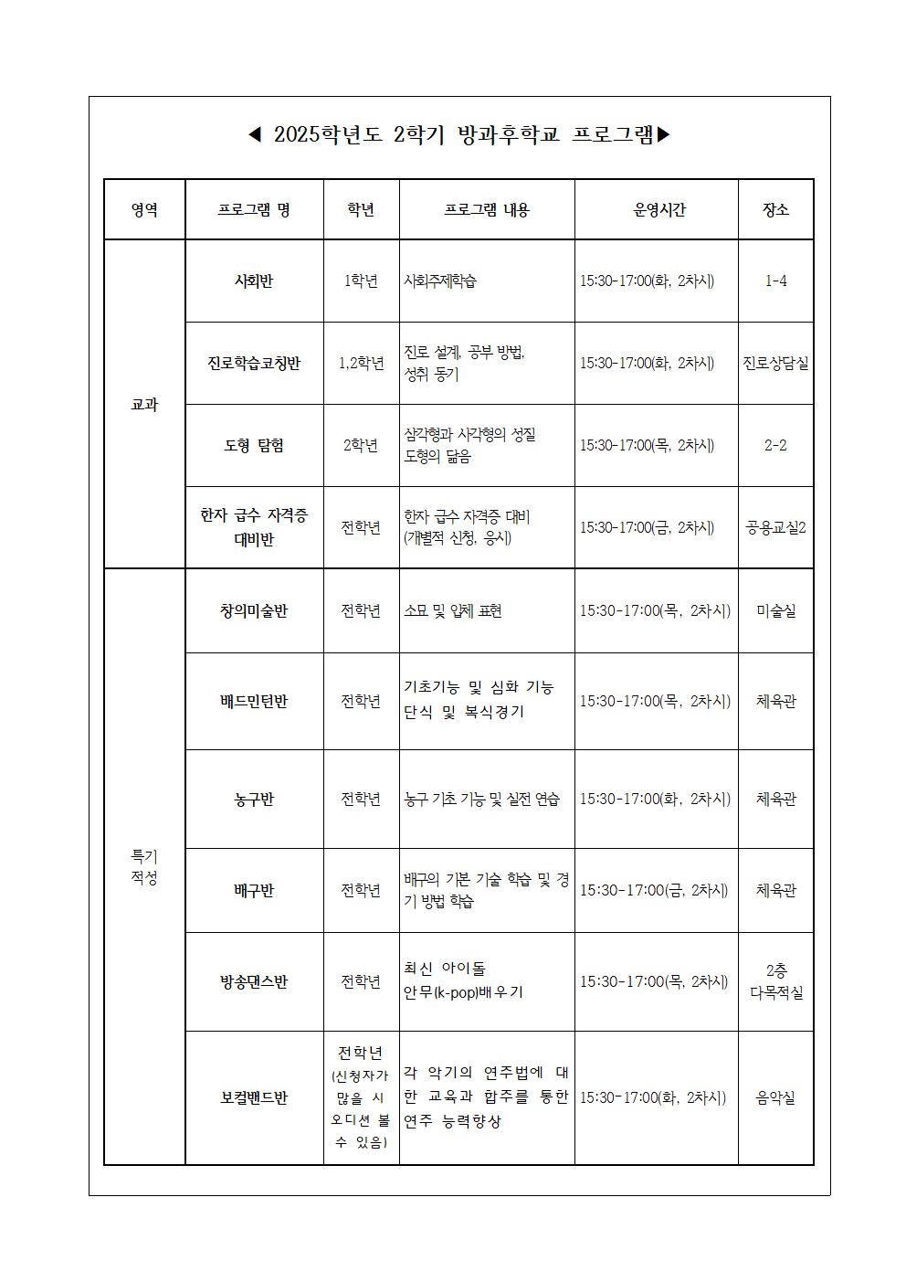 가정통신문(2학기 방과후학교)002