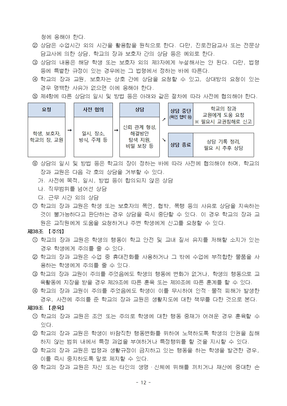 금천중학교 학생 생활 규정(1차 회의 반영 개정안)012