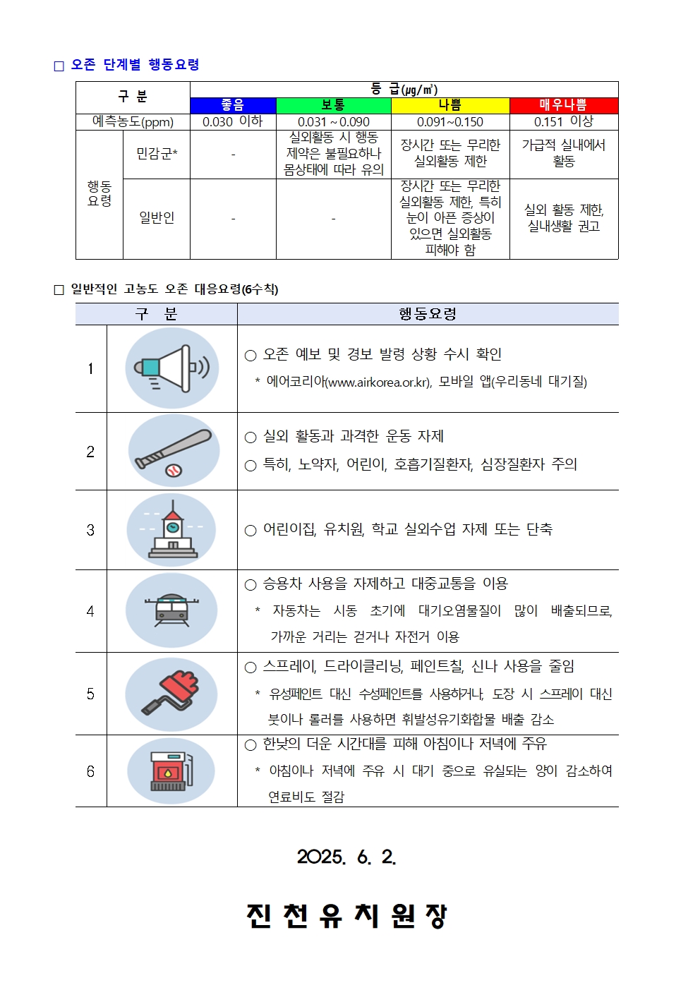 오존 대응 요령 가정통신문002