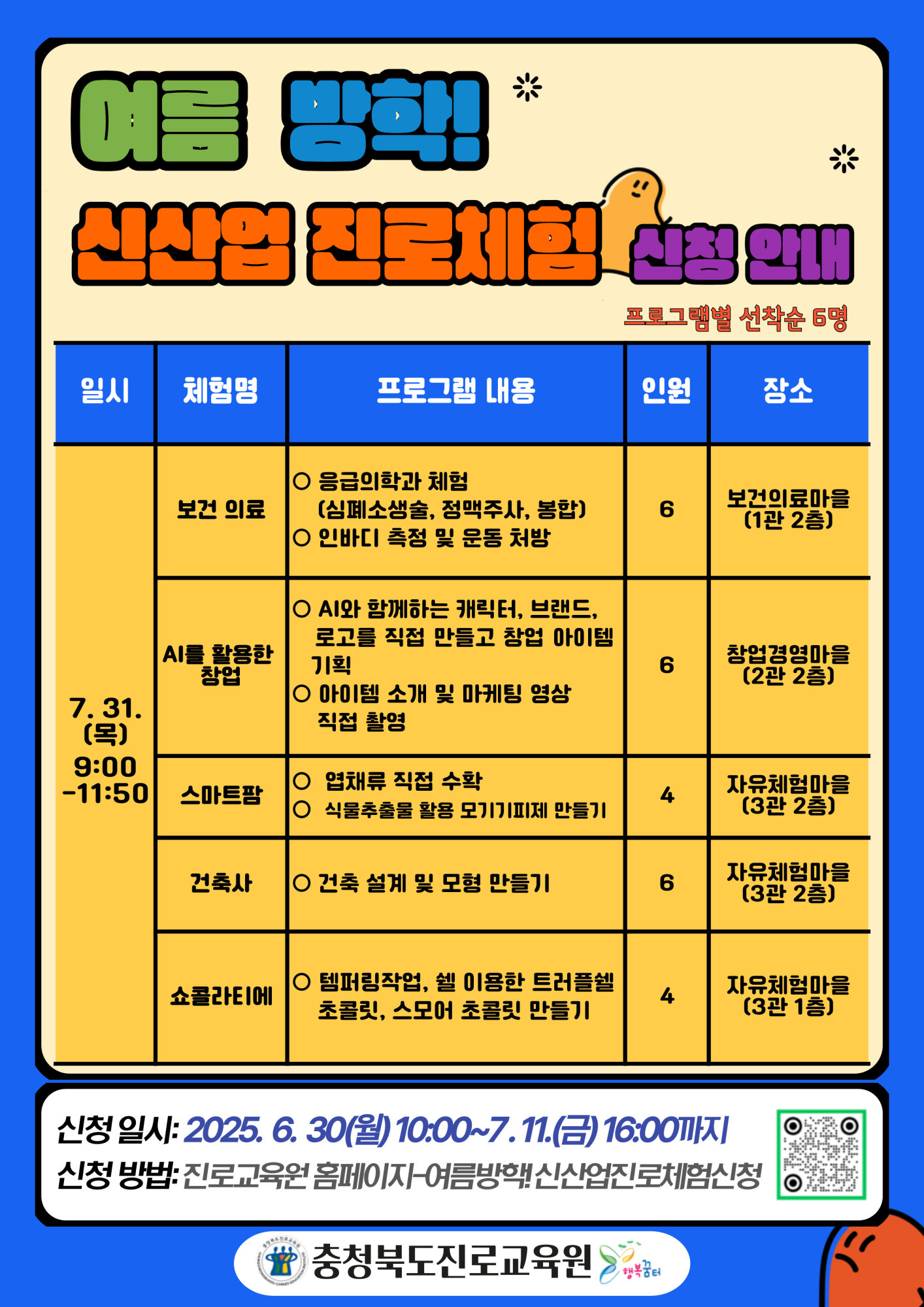 여름 방학 신산업 진로체험 신청 안내 게시물_6