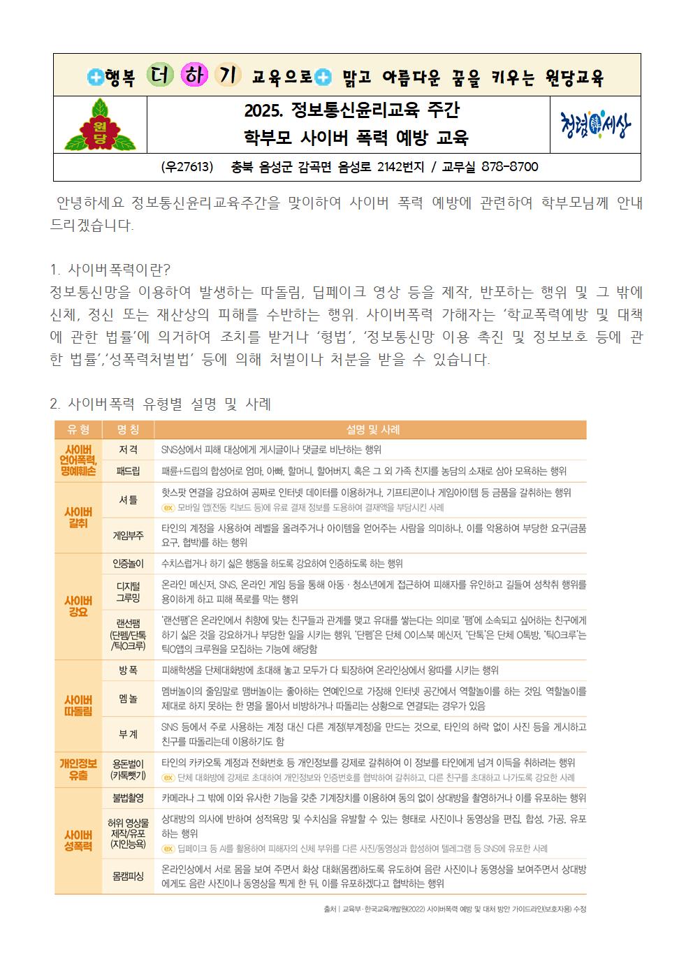 2025. 정보통신윤리교육주간 학부모 사이버폭력 예방 교육001