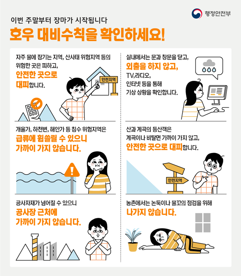 장마 호우 유의사항
