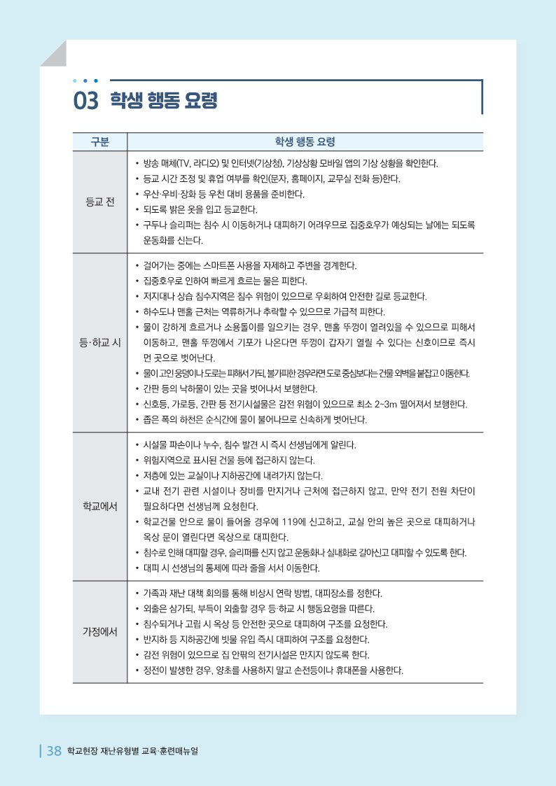 충청북도교육청 체육건강안전과_집중호우침수매뉴얼_5