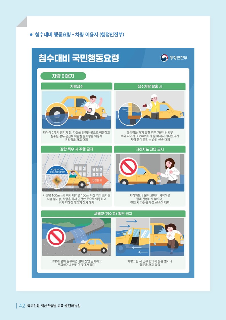 충청북도교육청 체육건강안전과_집중호우침수매뉴얼_9