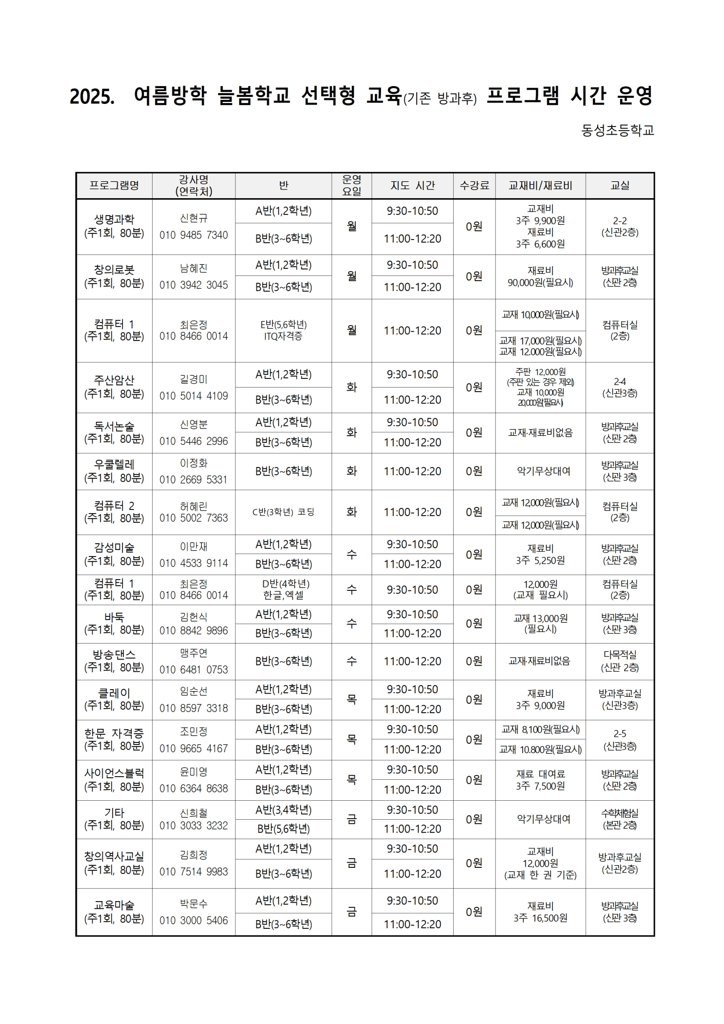 2025. [가정통신문] 여름방학 선택형 교육 프로그램 수강료 스쿨뱅킹 안내002