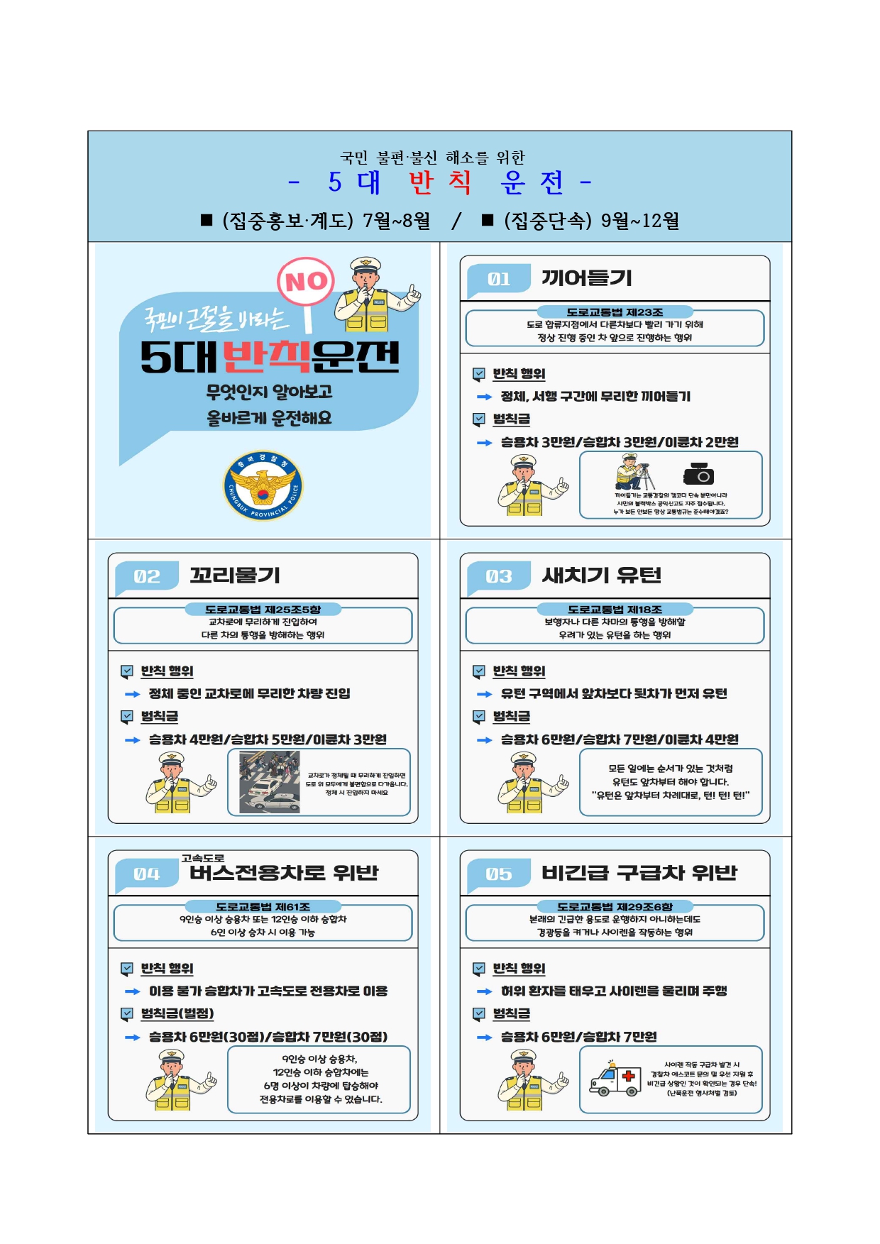 영동경찰서 생활안전교통과_5대반칙 전단지_page-0001