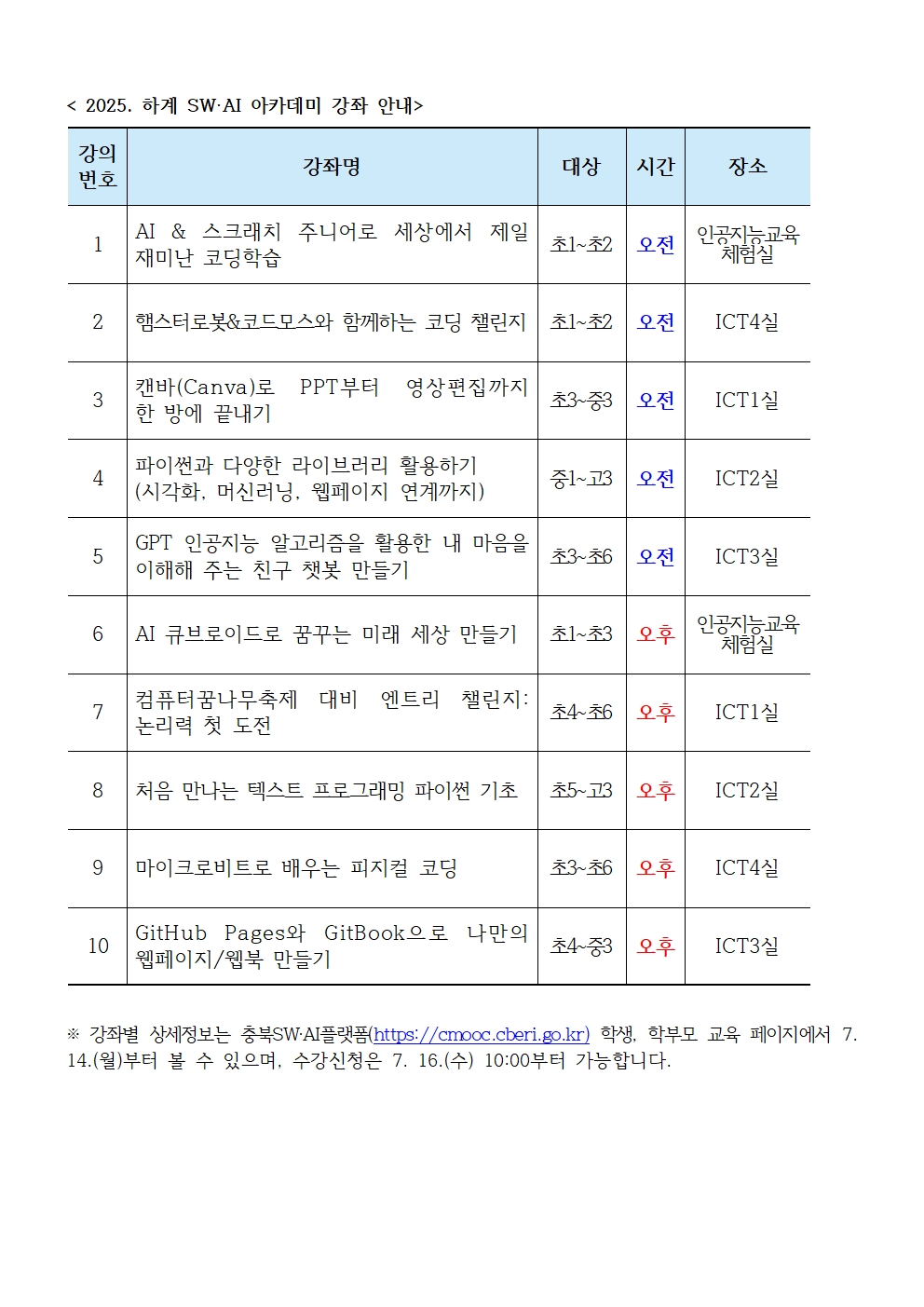 2025. SW·AI 하계 정보아카데미 안내 가정통신문002