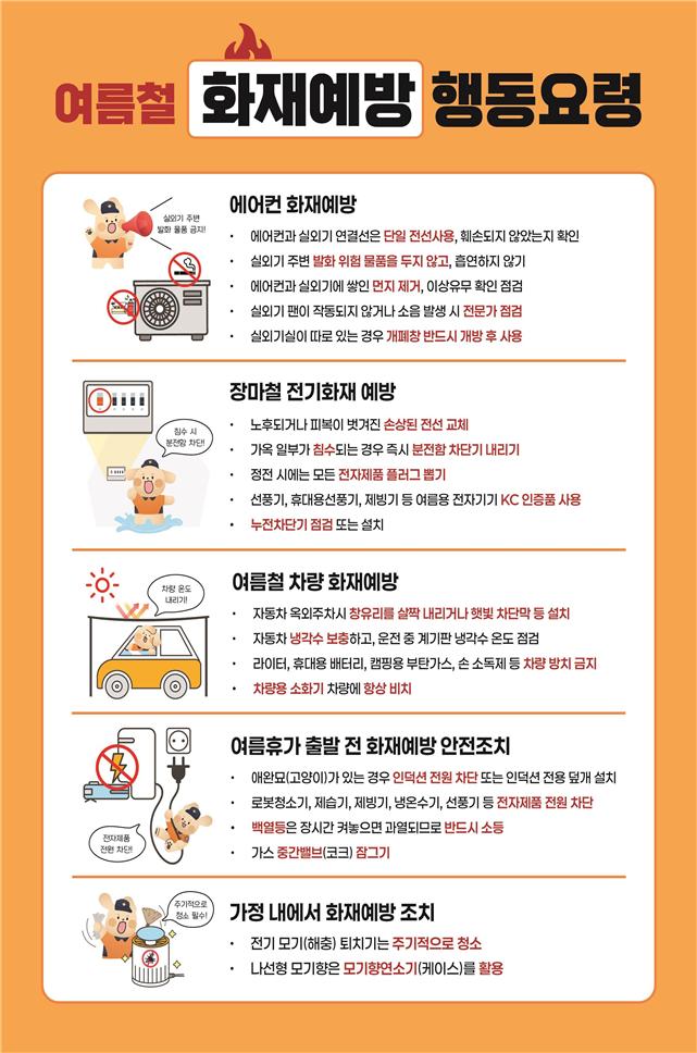여름철 화재예방 행동요령