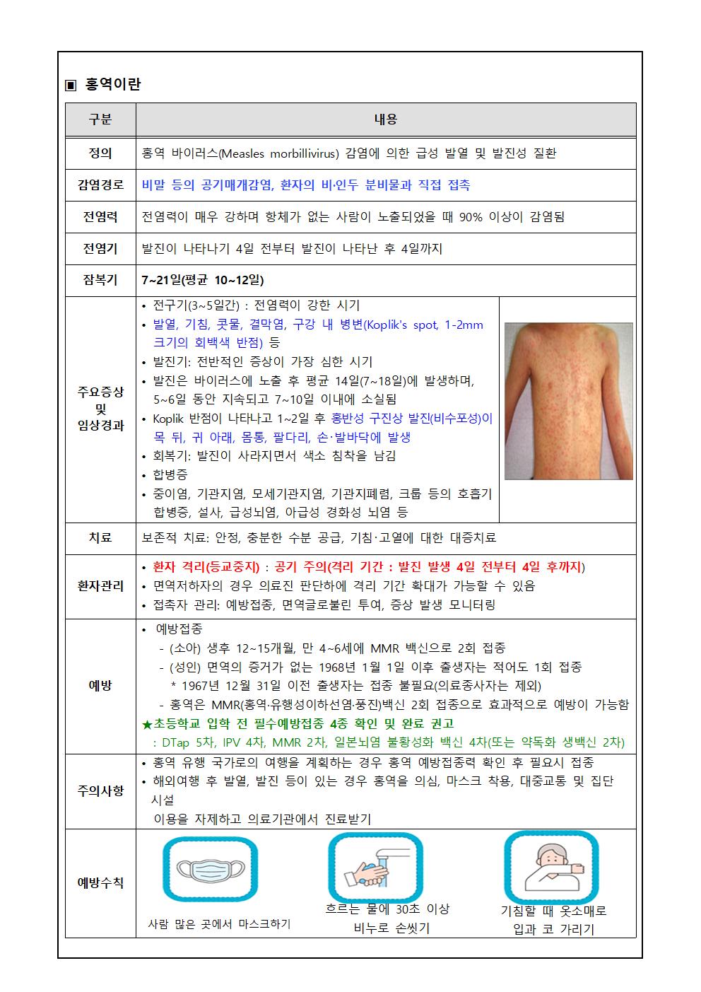 수족구병, 홍역 감염병 예방 안내002