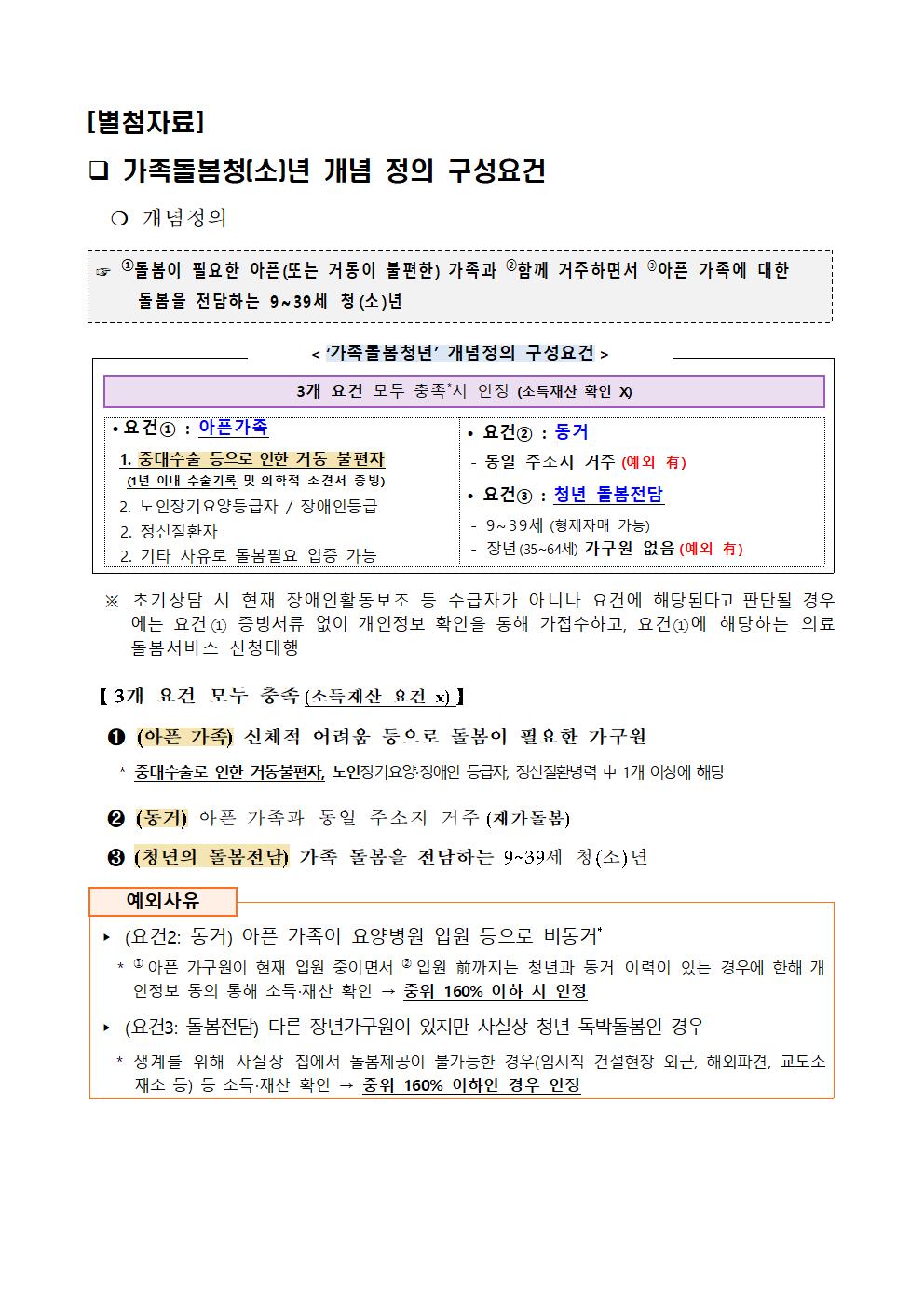 가족돌봄청(소)년 전담지원 사업 안내문002
