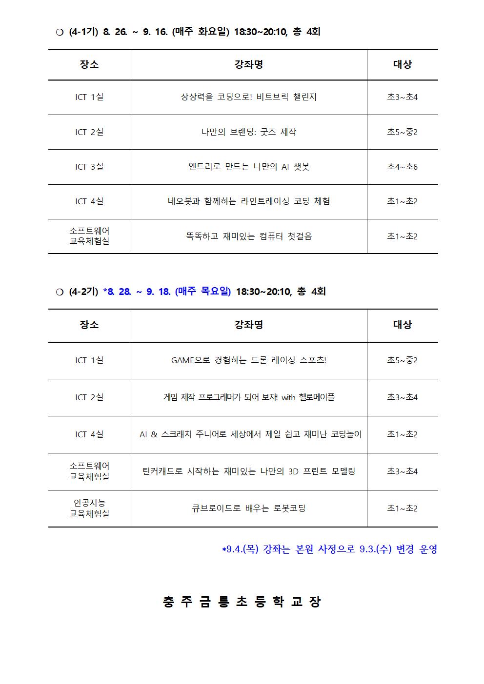 2025. 하굣길 SW·AI교실(하반기) 운영 안내문(4기)002