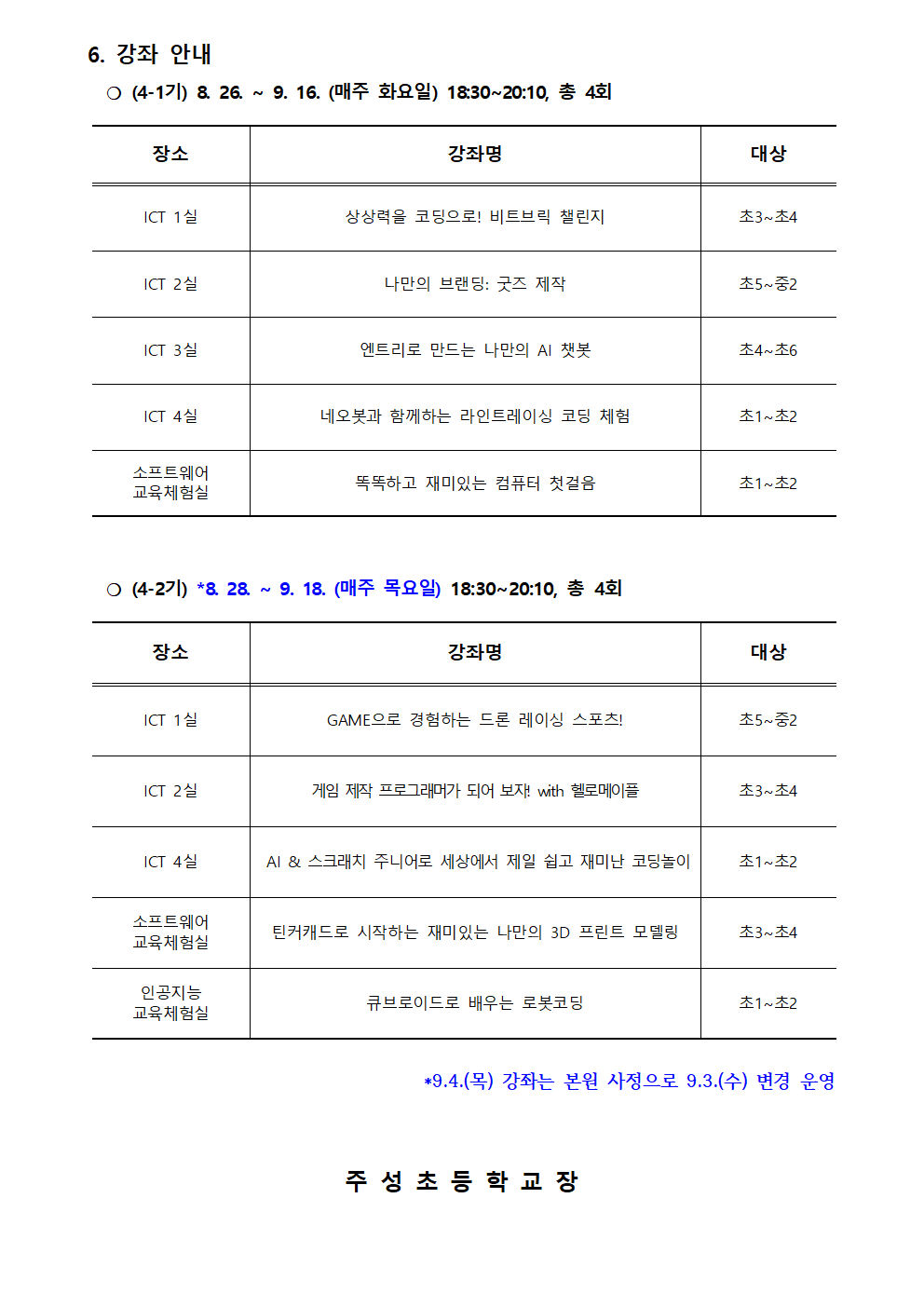 2025. 하굣길 SW·AI교실(하반기) 운영 안내문(4기)002