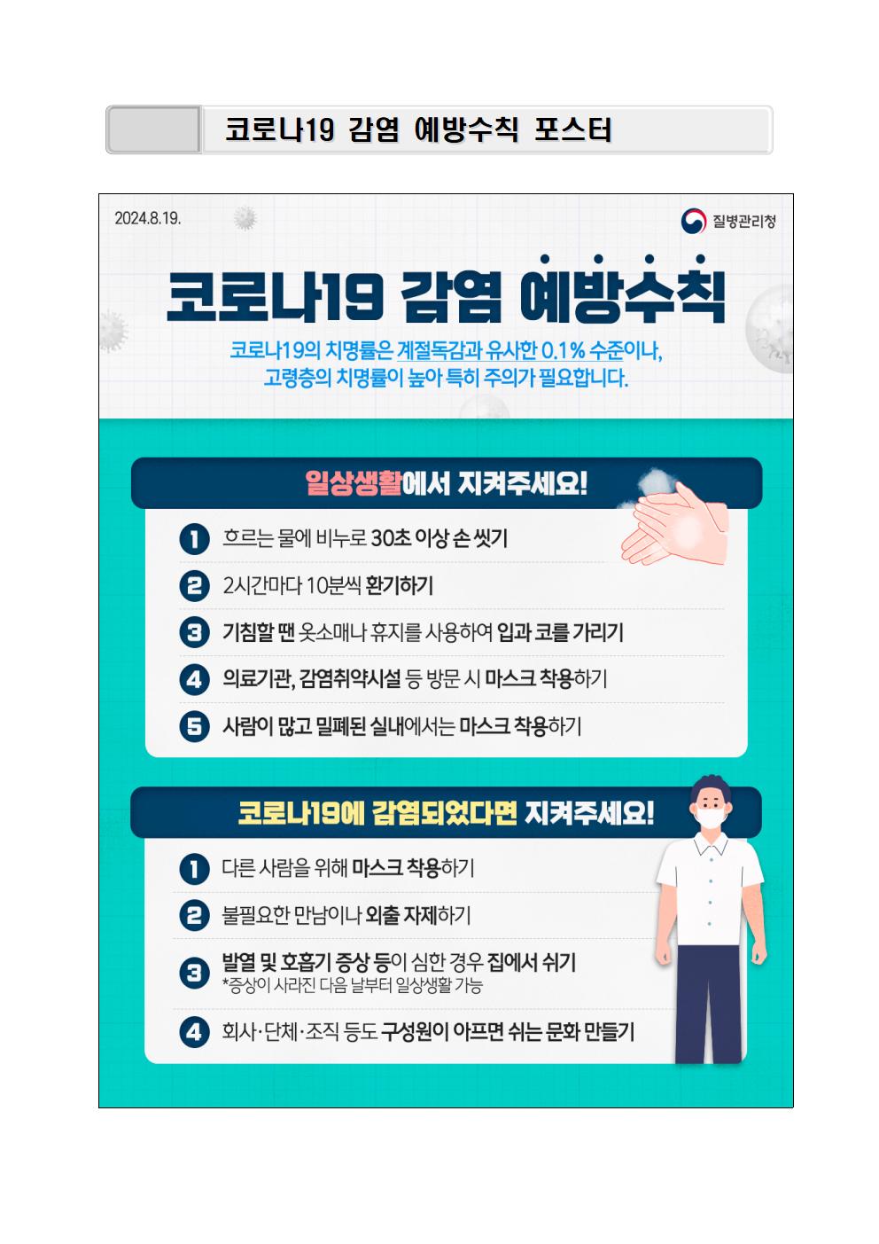 2025. 코로나19 등 호흡기 감염병 예방 안내002
