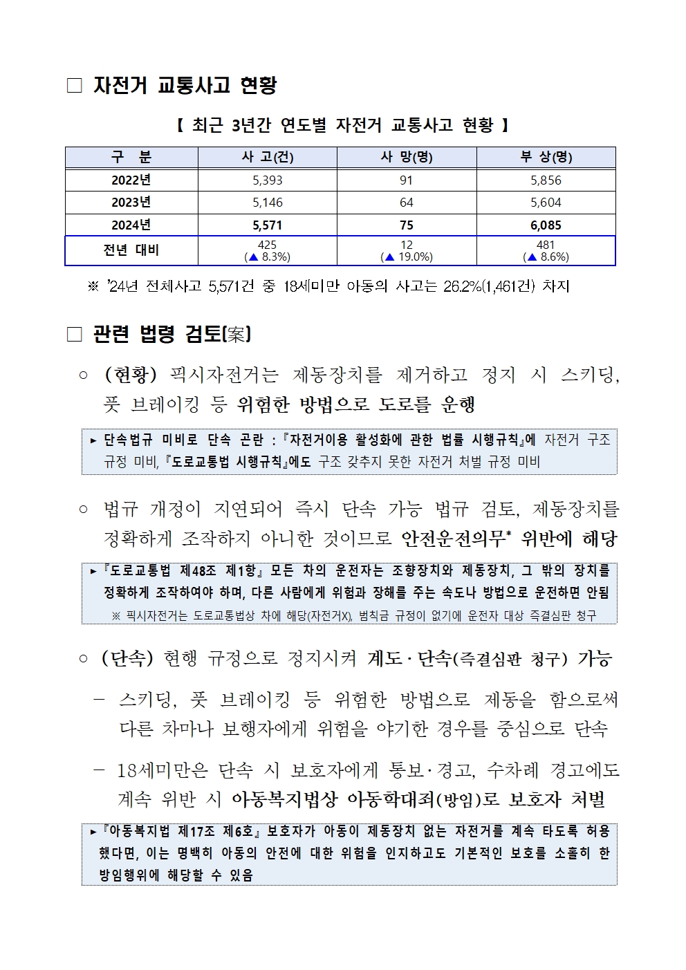 픽시자전거 제대로 알고 안전하게 타기 단속 홍보 계획002