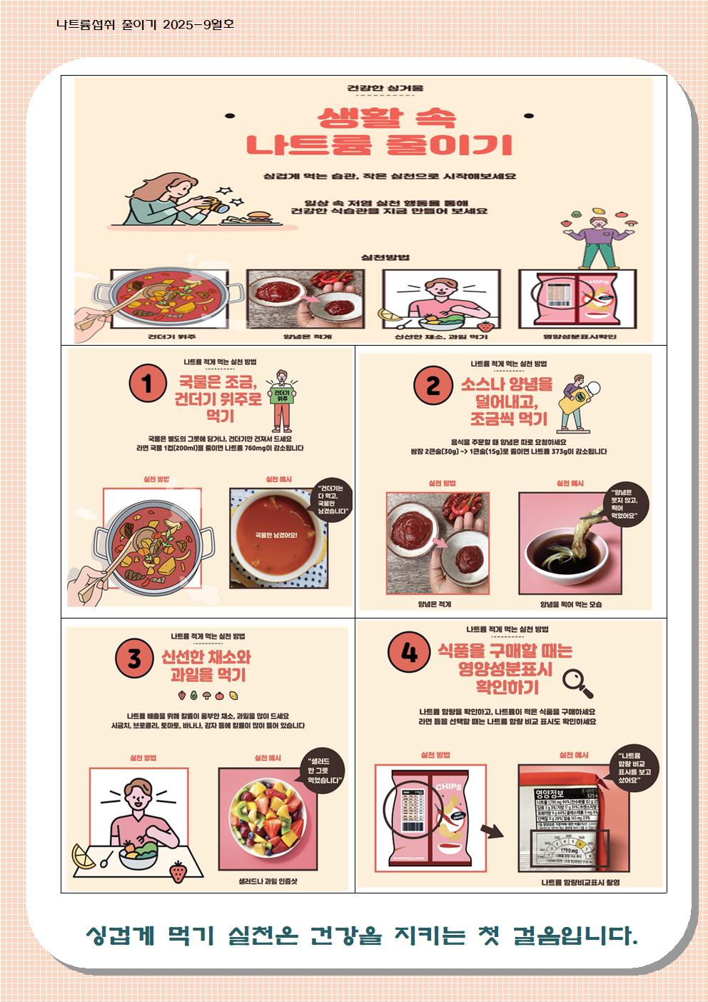 9월 나트륨 섭취 줄이기 교육자료