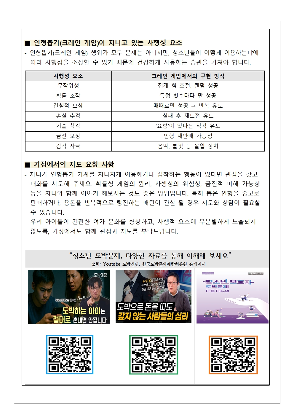 2025. 2학기 청소년 도박문제 예방 가정1통신문002