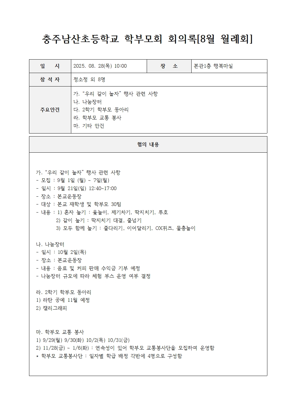 충주남산초등학교 학부모회 회의록_20250828001