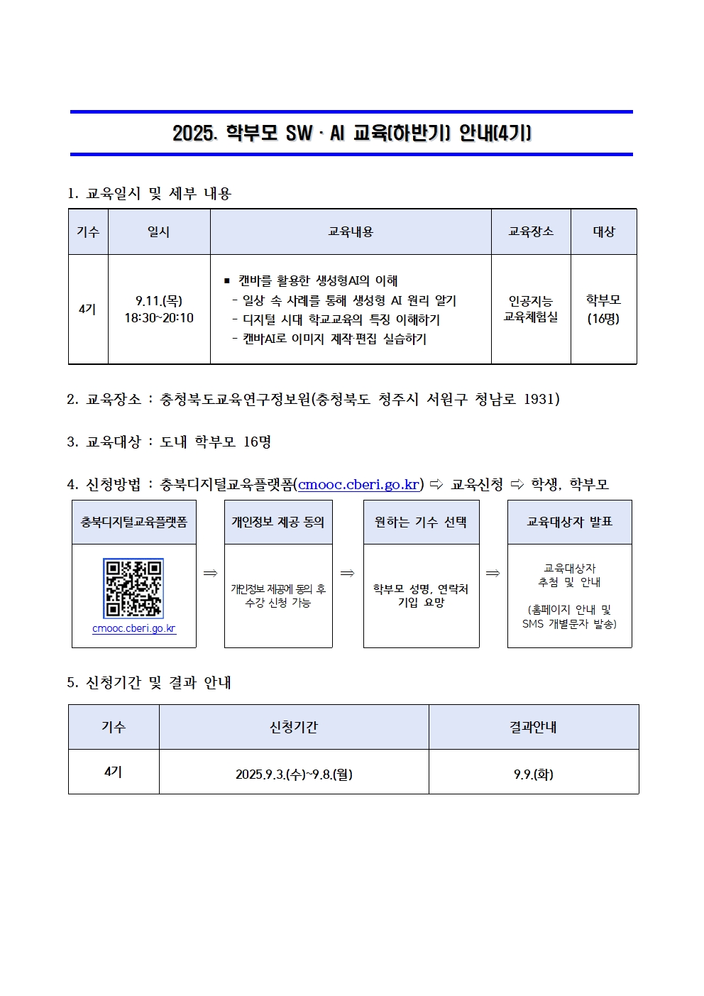 2025. 학부모 SW·AI 교육(하반기) 운영 안내문(4기)001
