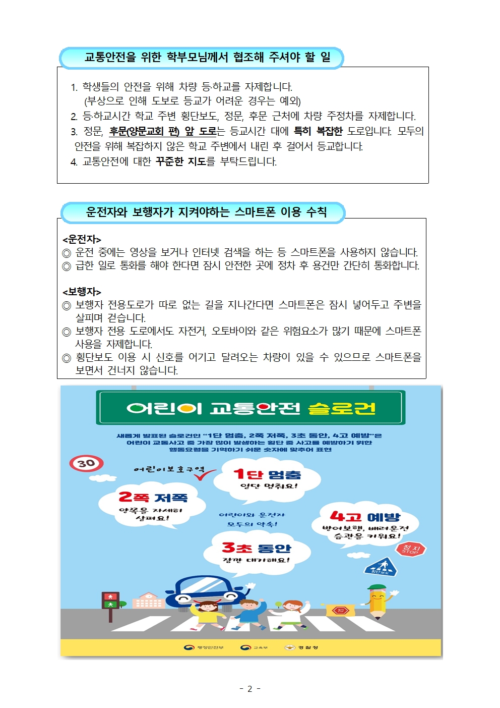 안전한 생활을 위한 교통안전수칙 안내002