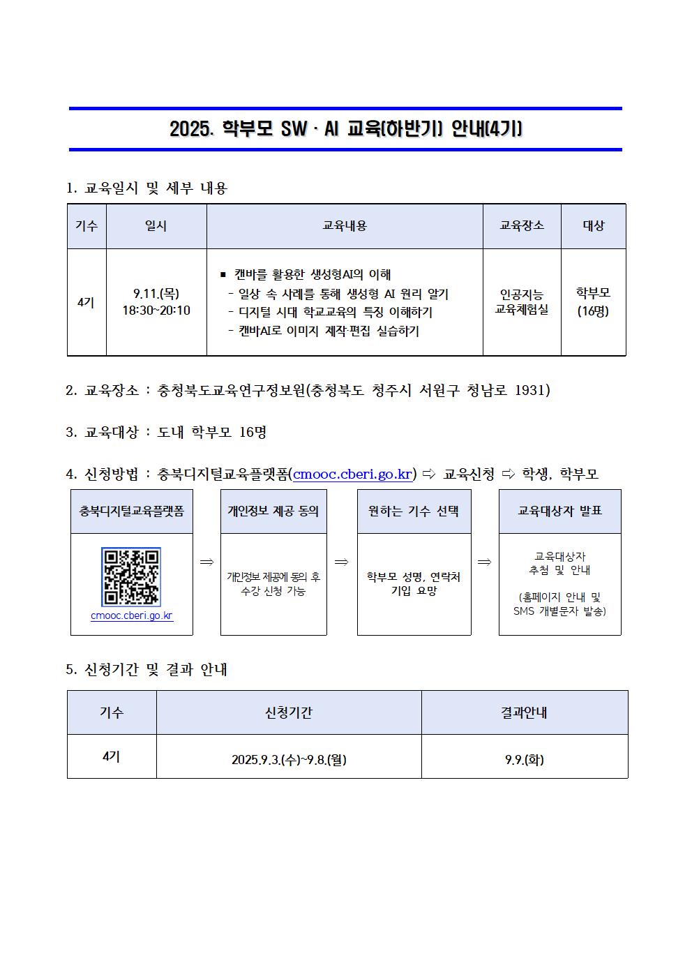 2025. 학부모 SW·AI 교육(하반기) 운영 안내문(4기)001